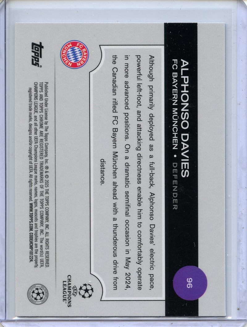 2024-25 Topps Chrome UEFA Club Comps Alphonso Davies Blue Prism 95/150