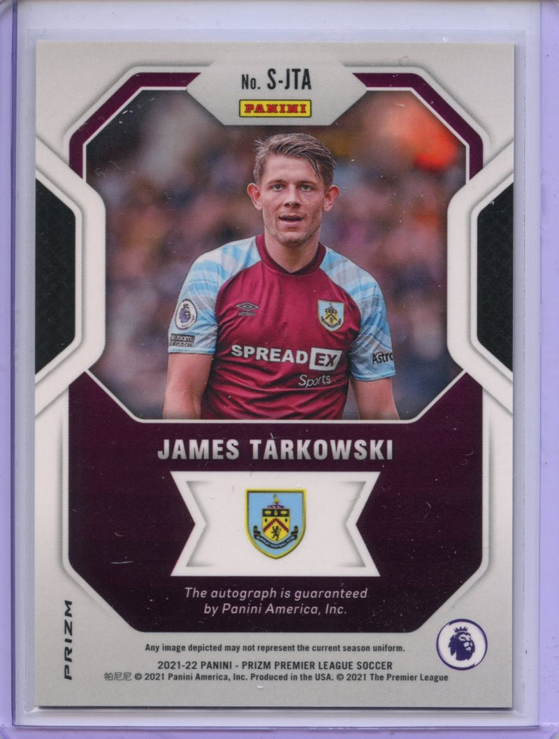 2021-22 Panini Prizm Premier League James Tarkowski Gold Wave Signatures S-JTA