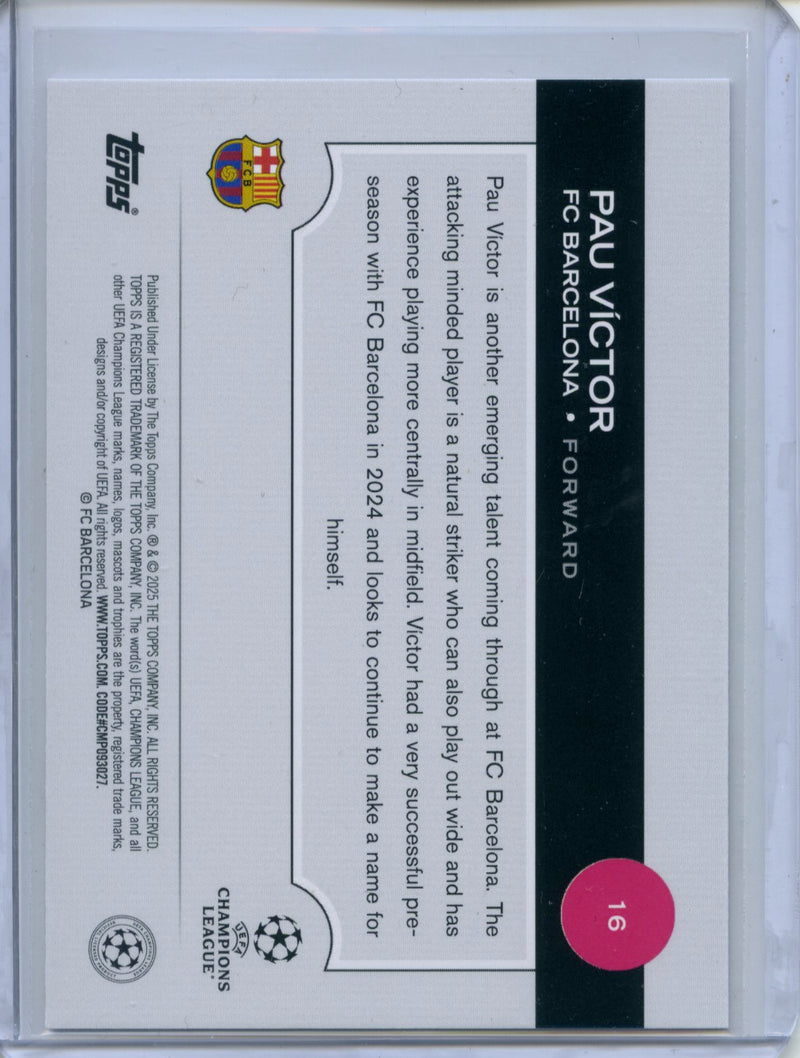 2024-25 Topps UEFA CC Pau Victor Rain Drops