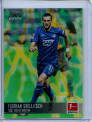 2021-22 Topps Bundesliga Stadium Club Chrome Florian Grillitsch Green Yellow Electric Charge Refractor 66/75