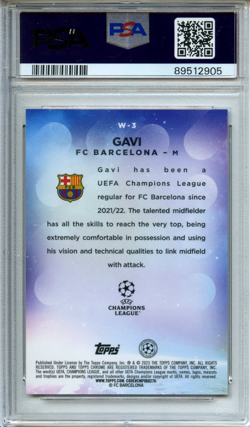 2022-23 Topps Chrome UEFA Club Competitions Gavi Wonderkids Gold Lava