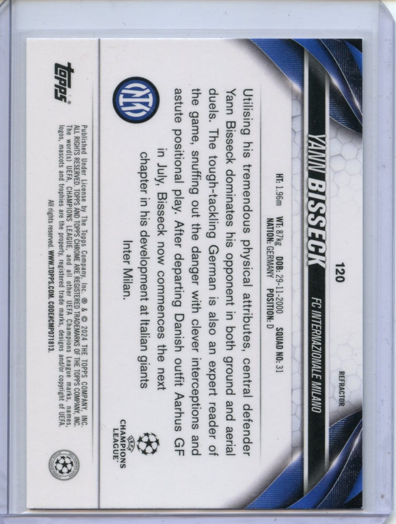2023-24 Topps Chrome UEFA Yann Bisseck Refractor