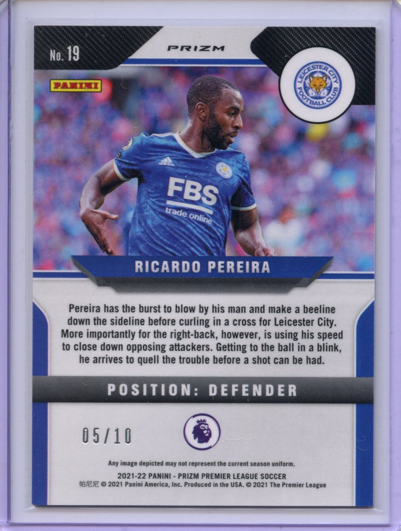 2021-22 Panini Prizm Premier League Ricardo Pereira Gold Mojo 5/10