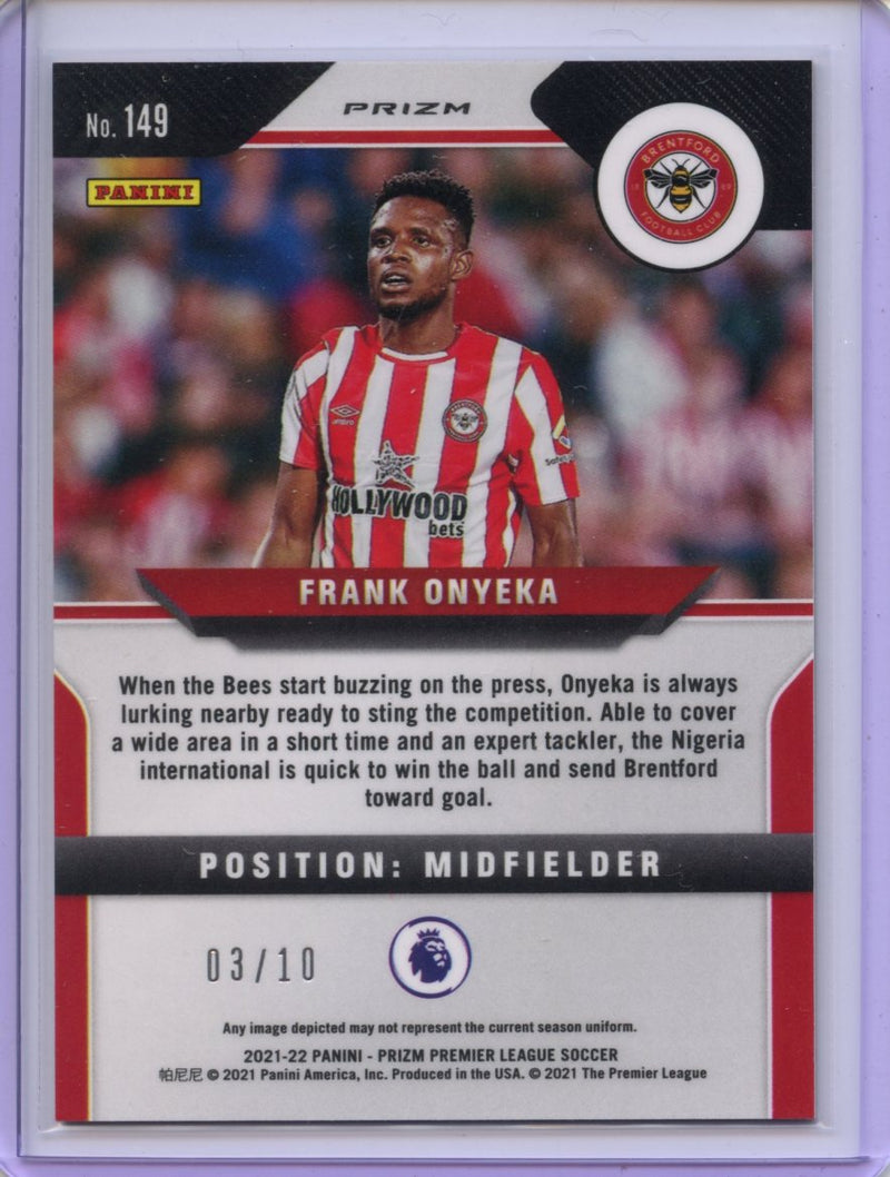 2021-22 Panini Prizm Premier League Frank Onyeka Gold Mojo 3/10