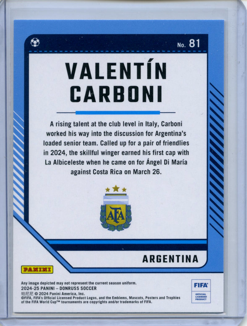 2024-25 Donruss Valentin Carboni Silver