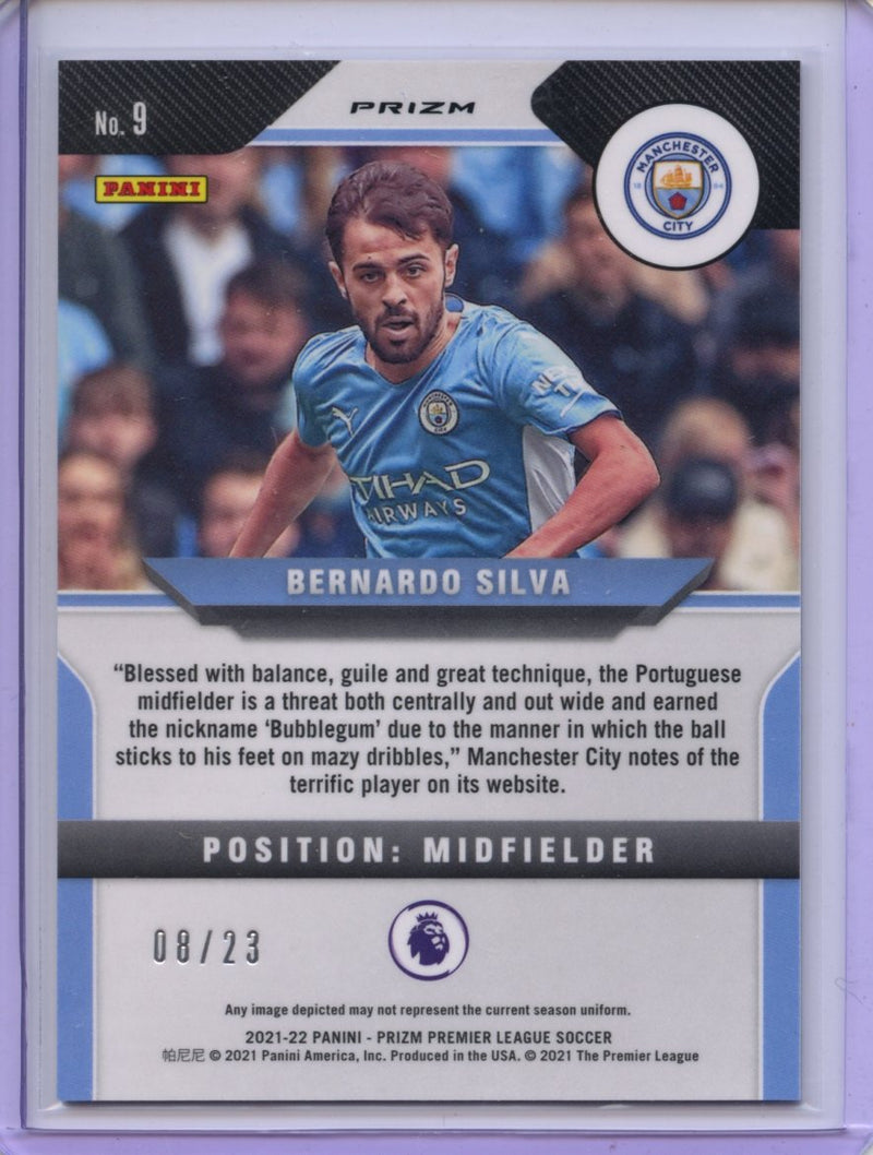 2021-22 Panini Prizm Premier League Bernardo Silva Cracked Ice Prizm 8/23