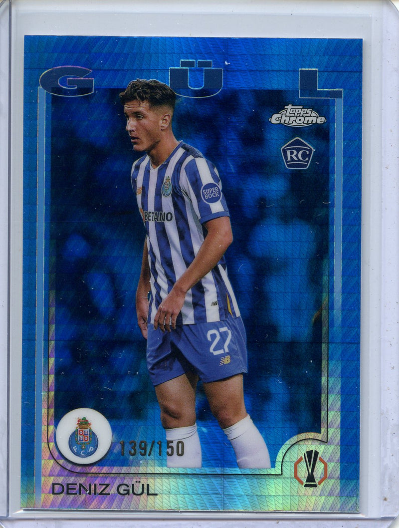 2024-25 Topps Chrome UEFA Club Comps Deniz Gul Blue Prism 139/150
