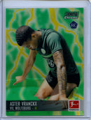 2021-22 Topps Bundesliga Stadium Club Chrome Aster Vranckx Green Yellow Electric Charge Refractor 58/75