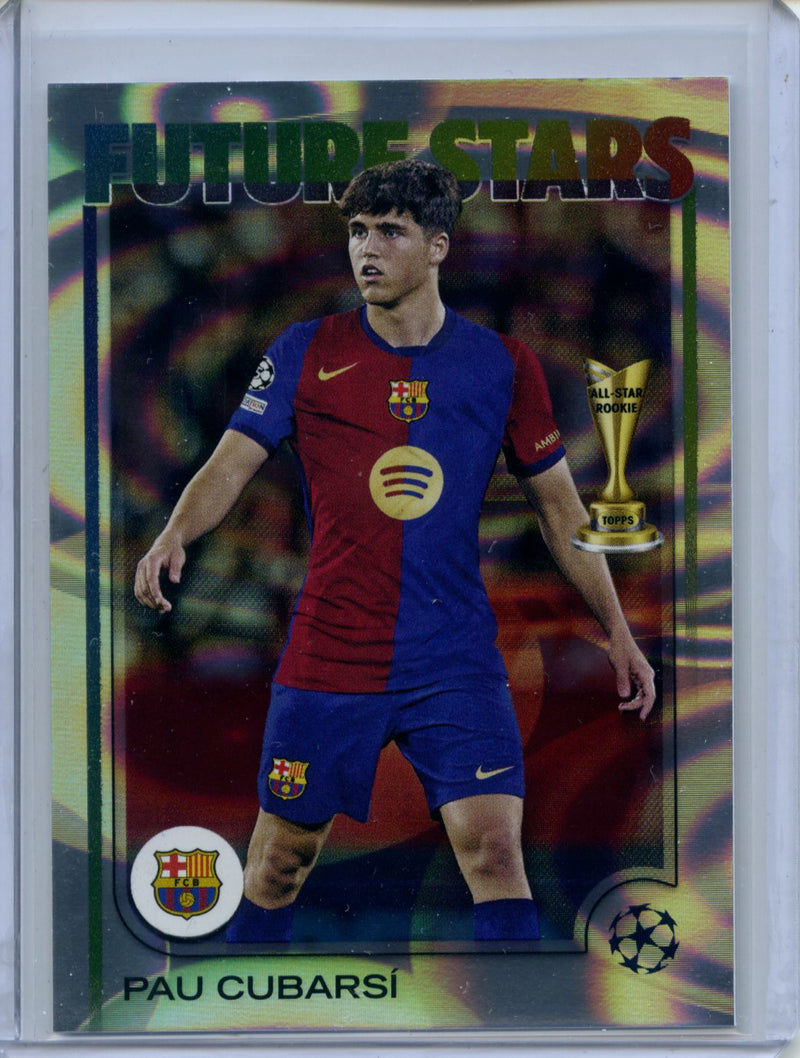 2024-25 Topps UEFA CC Pau Cubarsi Rain Drops