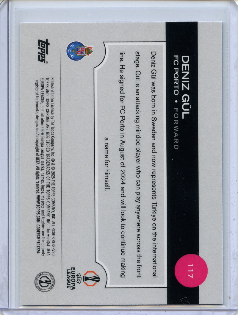 2024-25 Topps Chrome UEFA Club Comps Deniz Gul Blue Prism 139/150