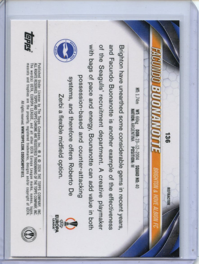 2023-24 Topps Chrome UEFA Facundo Buonanotte Refractor