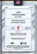 25-26 Pristine EPL Jamie Carragher Pristine Pieces Auto Relics Purple 1/99
