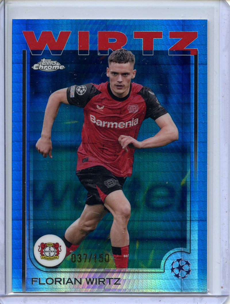 2024-25 Topps Chrome UEFA Club Comps Florian Wirtz Blue Prism 37/150