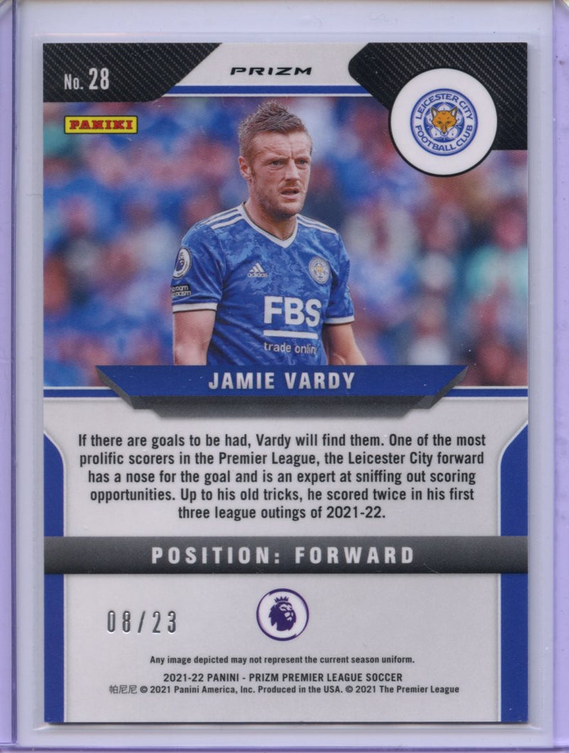 2021-22 Panini Prizm Premier League Jamie Vardy Cracked Ice Prizm 8/23