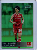2021-22 Topps Bundesliga Stadium Club Chrome Genki Haraguchi Green Refractor 5/99