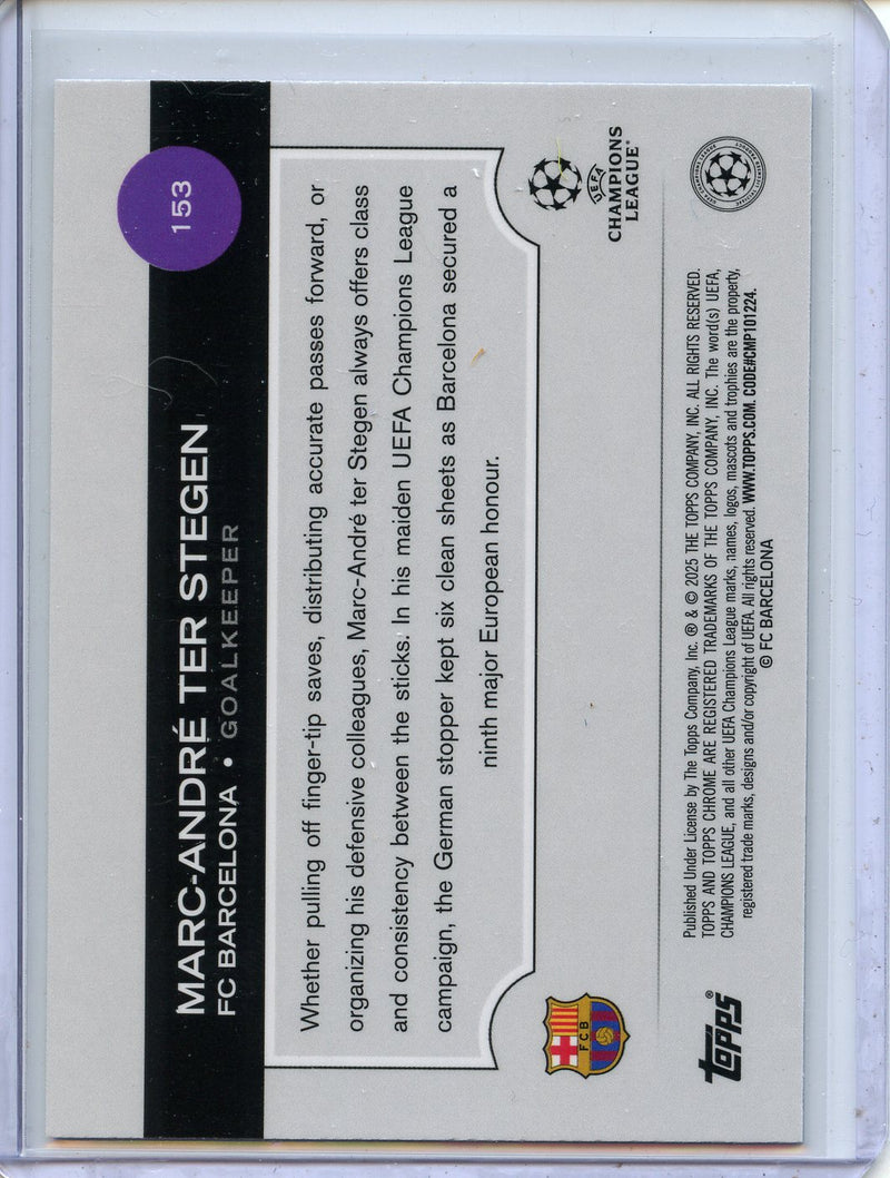 2024-25 Topps Chrome UEFA Club Comps Marc-Andre Ter Stegen Blue Prism 33/150