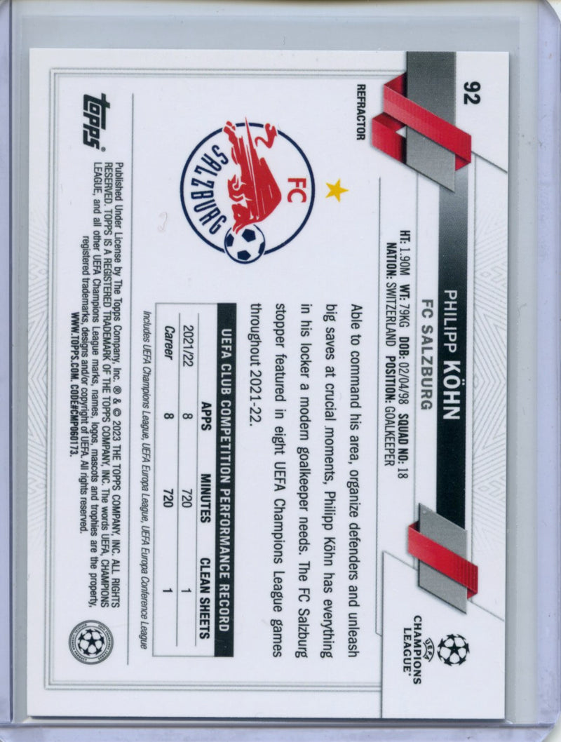 2022-23 Topps Chrome UEFA Phillip Kohn Refractor
