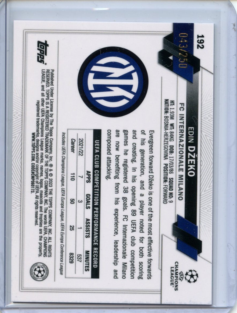 2022-23 Topps Chrome UEFA Edin Dzeko Pink X-Fractor 43/250