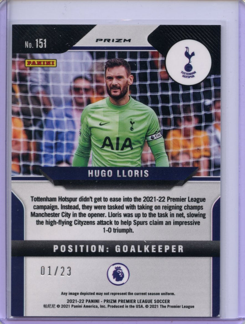 2021-22 Panini Prizm Premier League Hugo Lloris Cracked Ice Prizm 1/23