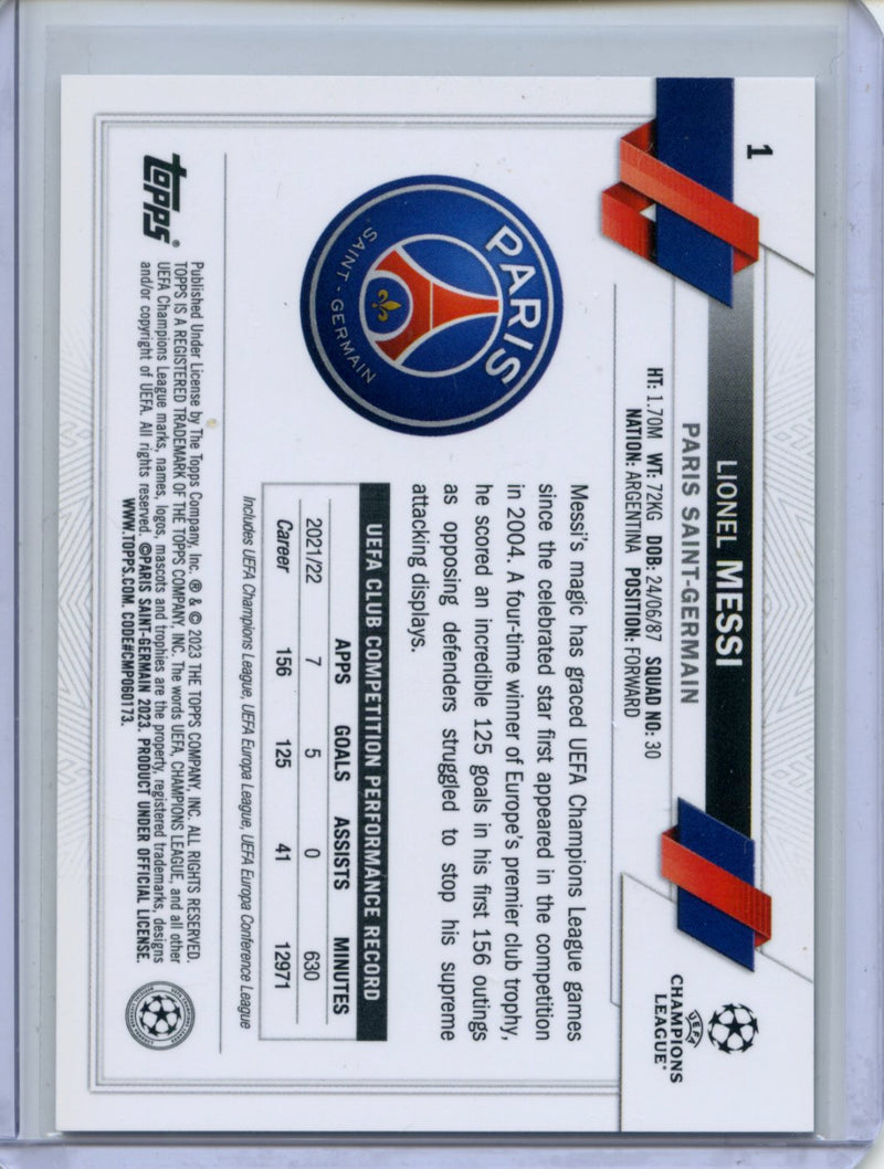 2022-23 Topps Chrome UEFA Club Competitions Lionel Messi