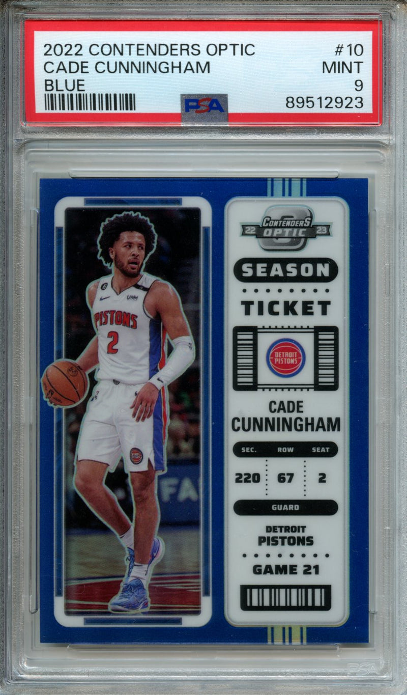 2022-23 Panini Optic Contenders Cade Cunningham Blue 12/99