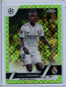2022-23 Topps Chrome UEFA Eduardo Camavinga Neon Green X-Fractor 201/399
