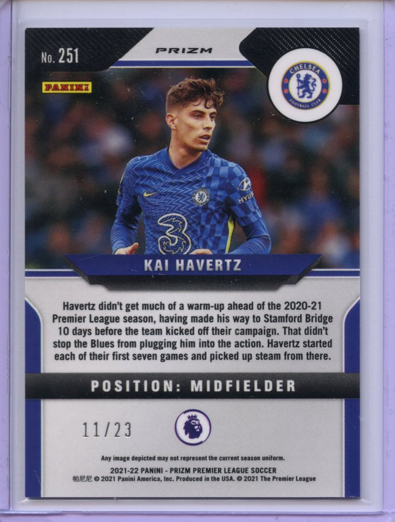 2021-22 Panini Prizm Premier League Kai Havertz Cracked Ice Prizm 11/23