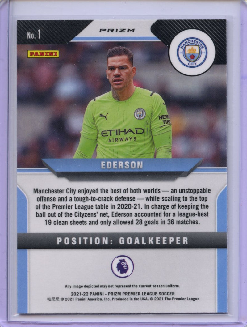 2021-22 Panini Prizm Premier League Ederson Purple Mojo Prizm