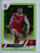 2022-23 Topps Chrome UEFA Takehiro Tomiyasu Neon Green X-Fractor 134/399