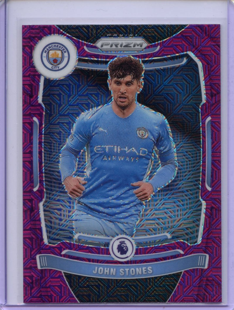 2021-22 Panini Prizm Premier League John Stones Purple Mojo Prizm