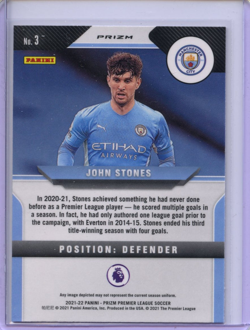 2021-22 Panini Prizm Premier League John Stones Purple Mojo Prizm