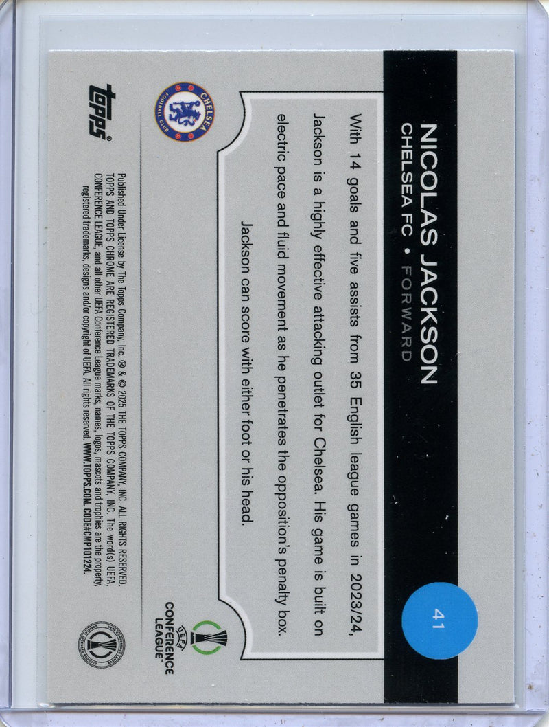 2024-25 Topps Chrome UEFA Club Comps Nicolas Jackson Blue Lava 115/150