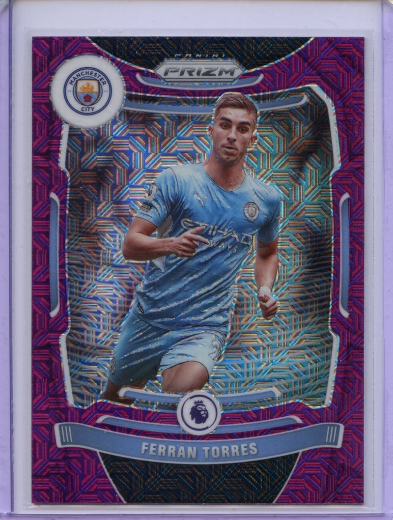 2021-22 Panini Prizm Premier League Ferran Torres Purple Mojo Prizm