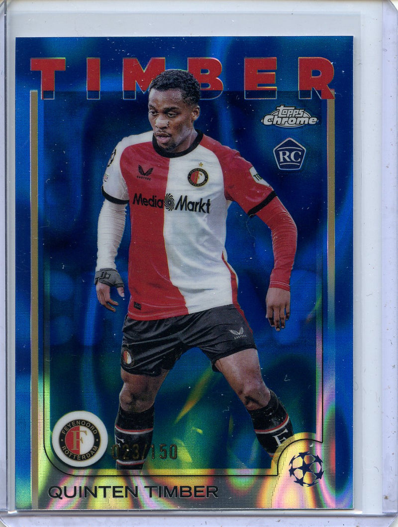 2024-25 Topps Chrome UEFA Club Comps Quinten Timber Blue Lava 123/150