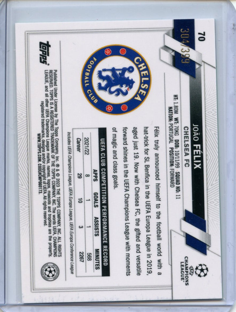 2022-23 Topps Chrome UEFA Joao Felix Neon Green X-Fractor 304/399