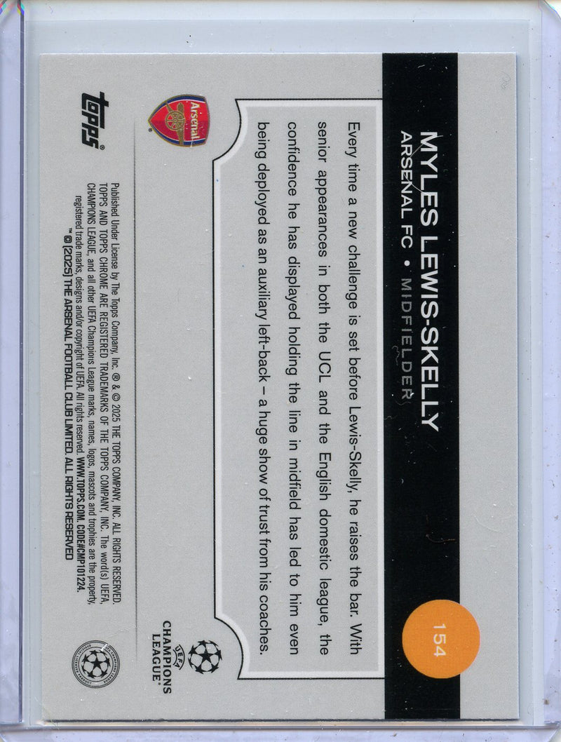 2024-25 Topps Chrome UEFA Club Comps Myles Lewis-Skelly Blue 142/150