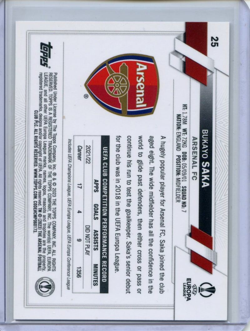 2022-23 Topps Chrome UEFA Bukayo Saka