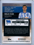 2021-22 Topps Bundesliga Stadium Club Chrome Niklas Stark Aqua Green Electric Charge Refractor 59/175