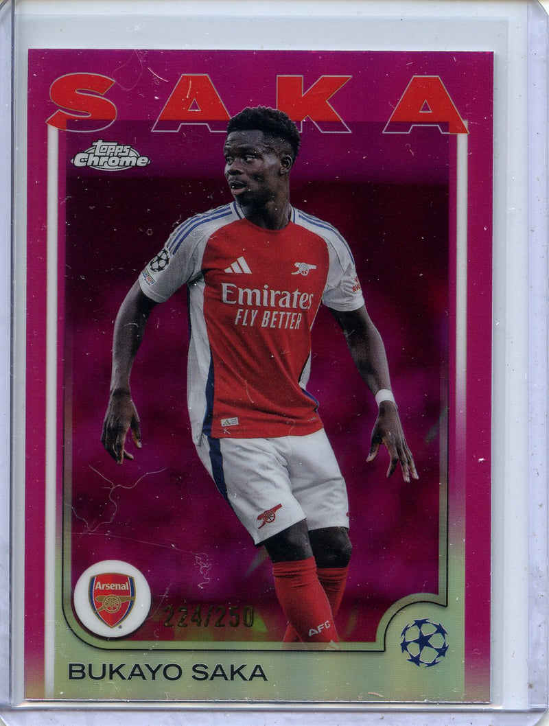 2024-25 Topps Chrome UEFA Club Comps Bukayo Saka Pink 224/250