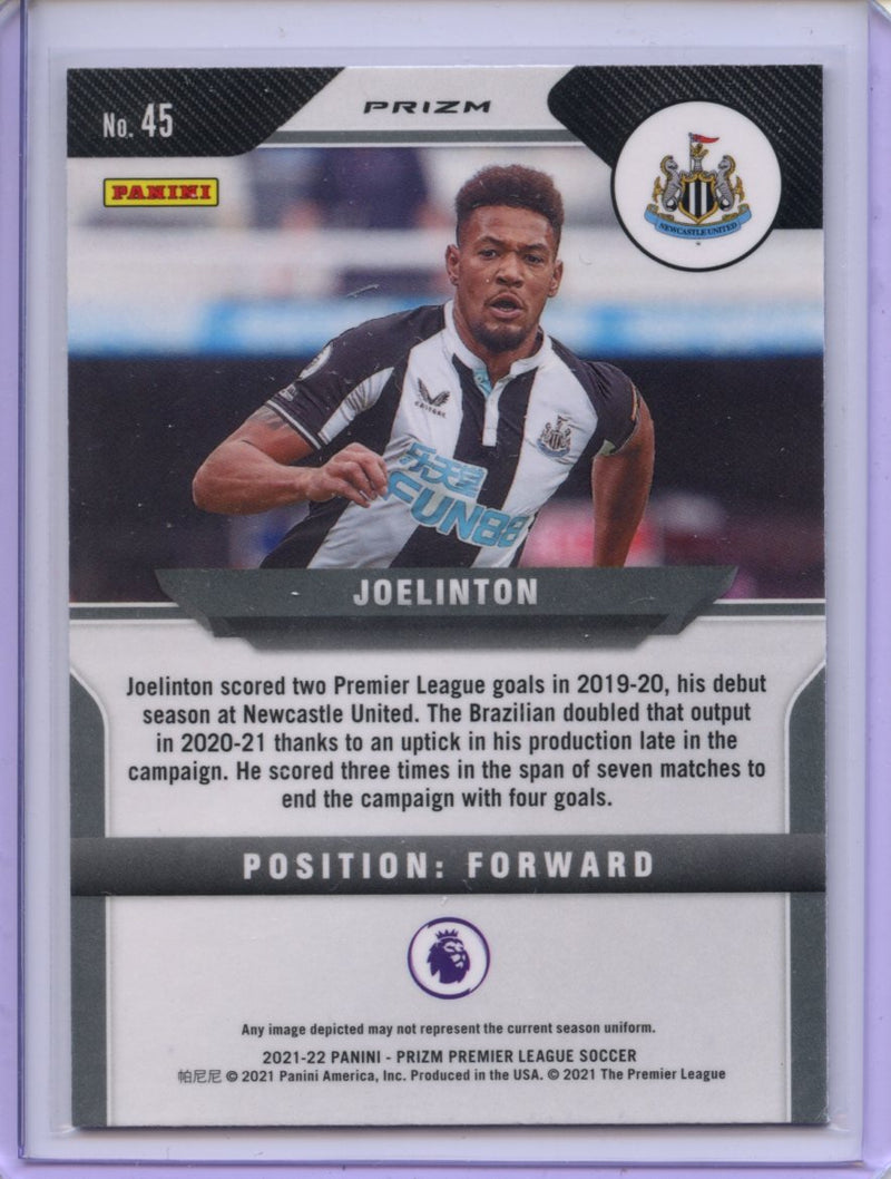 2021-22 Panini Prizm Premier League Joelinton Purple Mojo Prizm