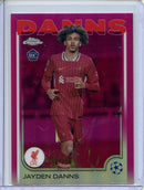 2024-25 Topps Chrome UEFA Club Comps Jayden Danns Pink 118/250