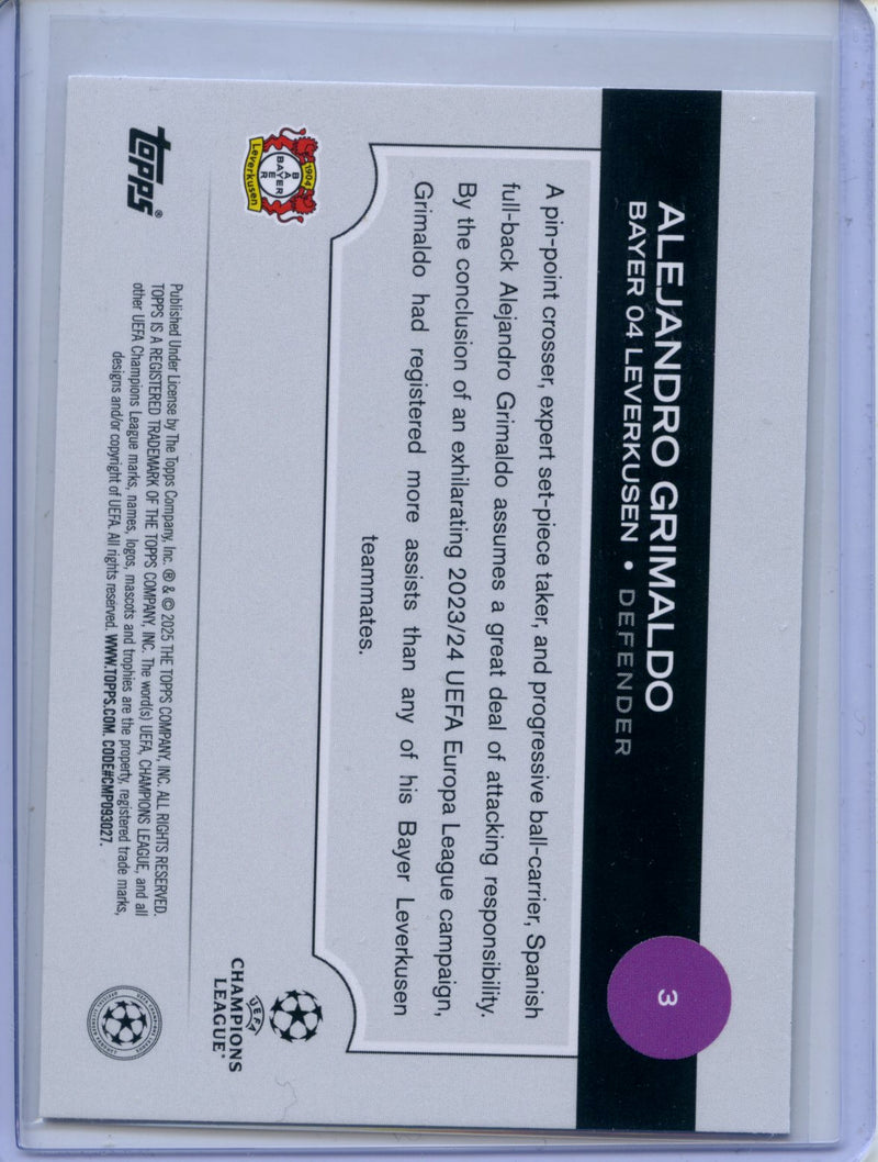 2024-25 Topps UEFA CC Alejandro Grimaldo Rain Drops