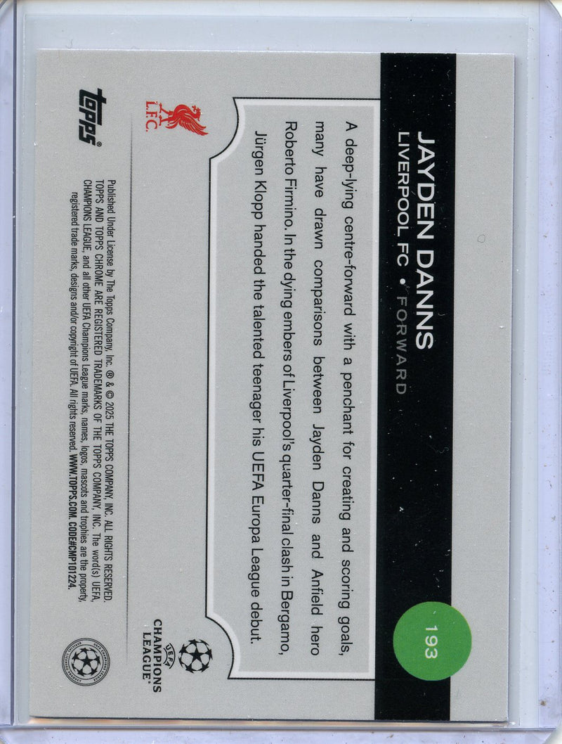 2024-25 Topps Chrome UEFA Club Comps Jayden Danns Pink 118/250