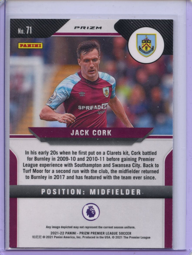 2021-22 Panini Prizm Premier League Jack Cork Purple Mojo Prizm
