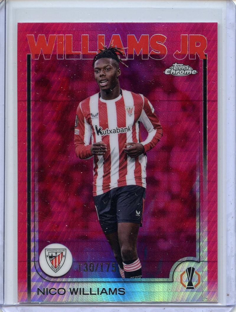 2024-25 Topps Chrome UEFA Club Comps Nico Williams Neon Pink Prism 130/175