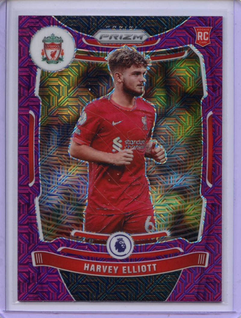 2021-22 Panini Prizm Premier League Harvey Elliott Purple Mojo Prizm