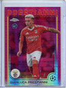 2024-25 Topps Chrome UEFA Club Comps Gianluca Prestianni Neon Pink Prism 40/175