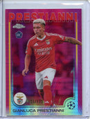 2024-25 Topps Chrome UEFA Club Comps Gianluca Prestianni Neon Pink Prism 151/175