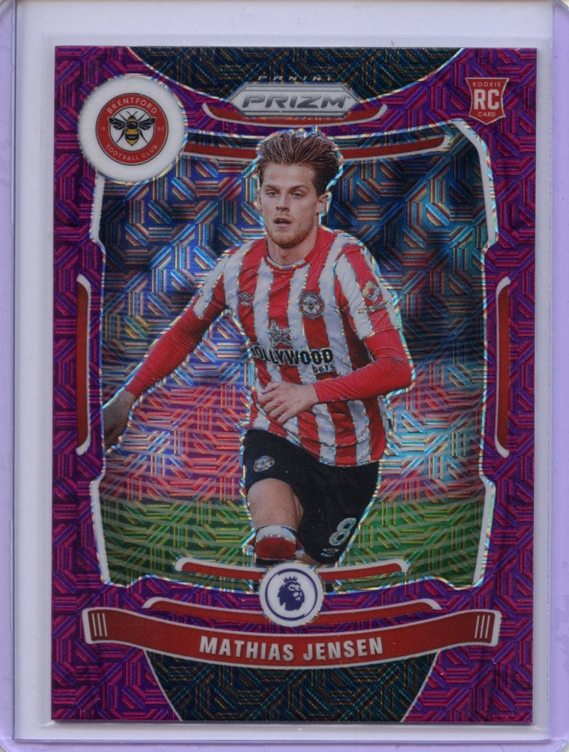 2021-22 Panini Prizm Premier League Mathias Jensen Purple Mojo Prizm