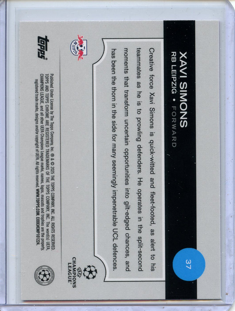 2024-25 Topps Chrome UEFA Club Comps Xavi Simons Neon Pink Prism 134/175